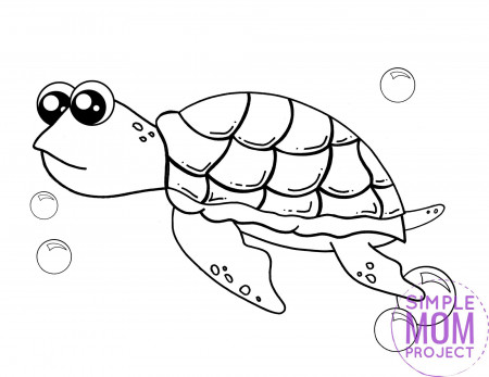 Free Printable Turtle Coloring Page - Simple Mom Project