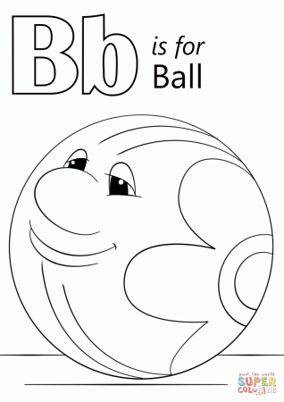 Letter B is for Ball coloring page | Free Printable Coloring Pages