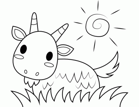 Printable Baby Goat Coloring Page