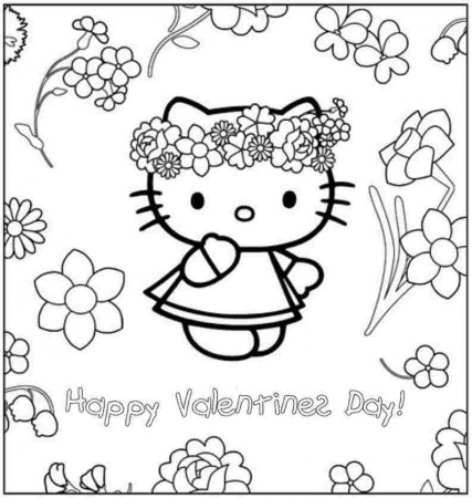 12 Pics of Full Size Hello Kitty Valentine Coloring Pages - Hello ...