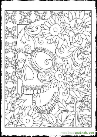 Sugar Skull Pictures To Color - Coloring Pages for Kids and for Adults