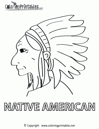 Native American Coloring Page - A Free Educational Coloring Printable