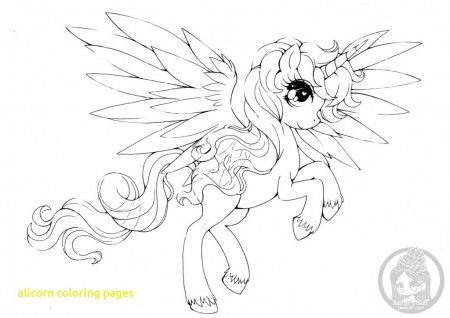 Realistic Alicorn Coloring Pages
