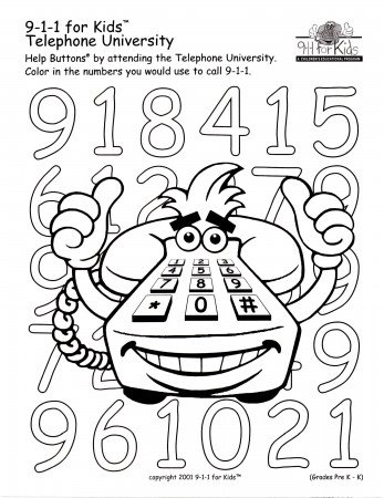 Emergency phone list coloring pages