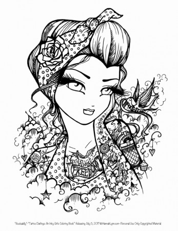 Coloring For Girls Pdf Meriwer Pin Up Pin Up Girl Coloring Pages coloring  pages pin up coloring book I trust coloring pages.