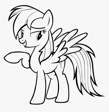 Rainbow Dash Coloring Pages For Kid My Little Pony - My Little Pony  Coloring Pages Rainbow Dash, HD Png Download , Transparent Png Image -  PNGitem