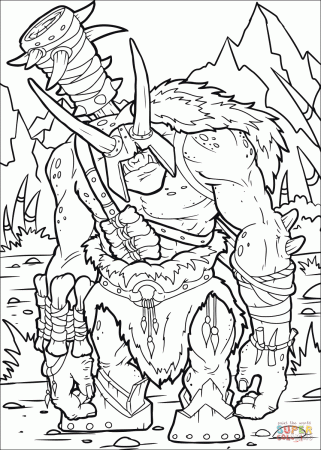 Orc Warrior coloring page | Free Printable Coloring Pages