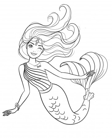 Beautiful mermaid Barbie coloring pages - YouLoveIt.com