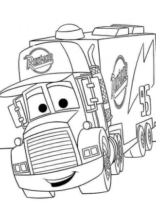 Disney Cars Coloring Pages Disney Cars 2 Coloring Pages Printable Mack From  Disney Cars | Cars coloring pages, Disney coloring pages, Truck coloring  pages