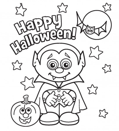 Happy Halloween Dracula Coloring Pages for Kids Free Printable ...