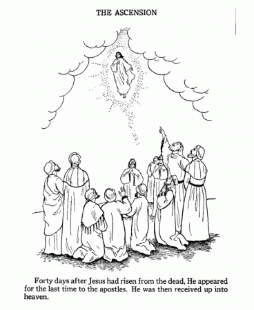 Bible Printables: Easter Coloring Pages 19 - Jesus ascends into heaven