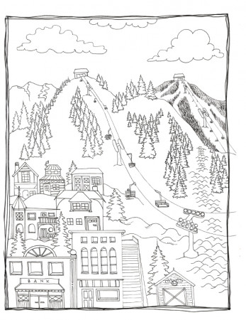 Skiing Coloring Pages - Ski Utah