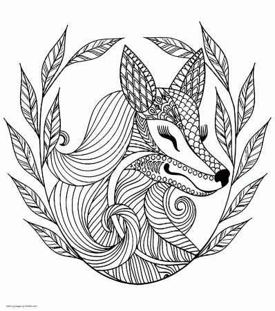 Cute Animal Colouring Pages. A Fox || COLORING-PAGES-PRINTABLE.COM