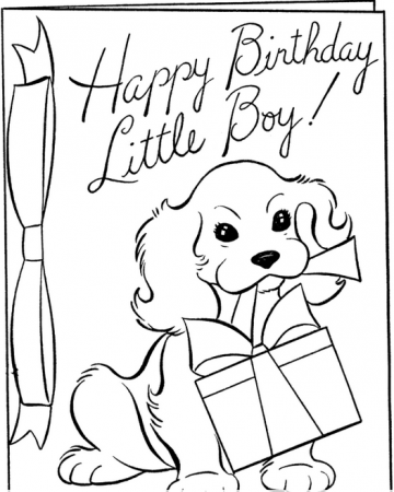 Happy Birthday Boy Coloring Page coloring page & book for kids.