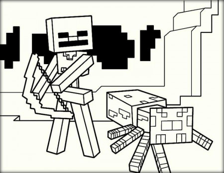 Minecraft Coloring Pages Wither Skeleton And Spider | Minecraft coloring  pages, Pokemon coloring pages, Santa coloring pages