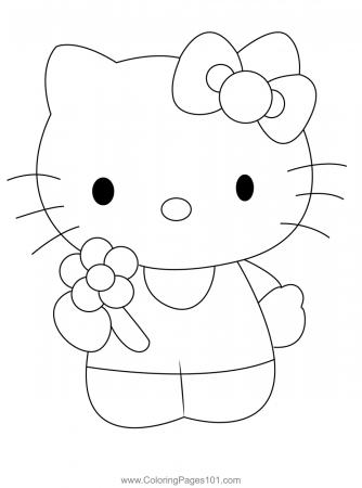 Hello Kitty Flower Coloring Page for Kids - Free Hello Kitty Printable Coloring  Pages Online for Kids - ColoringPages101.com | Coloring Pages for Kids
