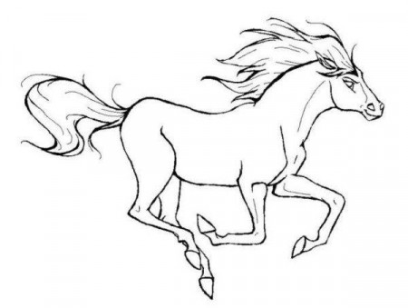 Running Horse Animal Coloring Page | Coloring pictures of animals ...