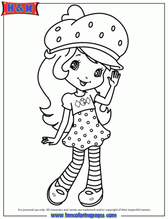 Strawberry Shortcake Cartoon For Girls Coloring Page | H & M ...