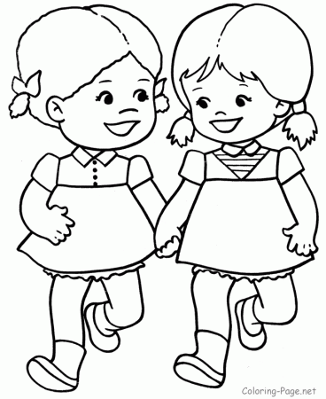Free Coloring Pages Of Three Girls 2043, - Bestofcoloring.com