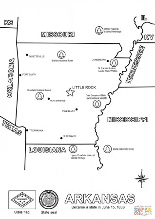Map of Arkansas coloring page | Free Printable Coloring Pages