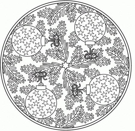 Adult coloring page Mandala Christmas