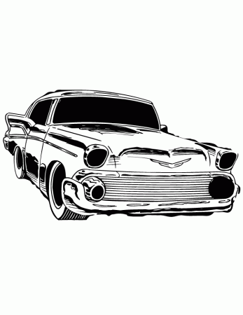 Classic Muscle Car Coloring Page | H & M Coloring Pages