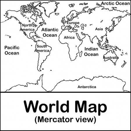 Labeled Map Of The United Large Blank Continents Coloring Page ...