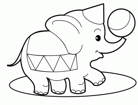 Elephant Circus Animals coloring pages for babies HelloColoring 