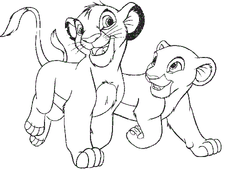Two Little Lions Coloring Page | Kids Coloring Page