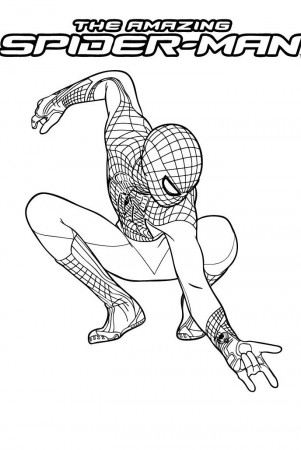 Spiderman : The Head Of The Mighty Spiderman Coloring For Kids 