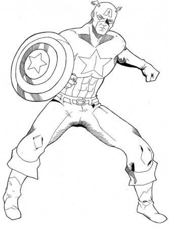 Superhero Captain america coloring pages for kids | Great Coloring 