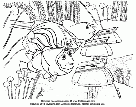 School of Fish - Free Coloring Pages for Kids - Printable 