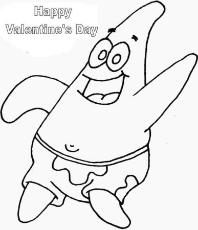 Printable Coloring Pages Spongebob Valentine For Kids & Boys #