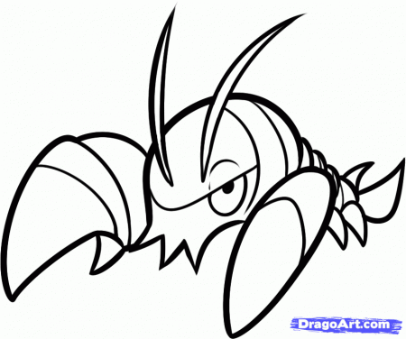 How to Draw Clauncher, Step by Step, Pokemon Characters, Anime 