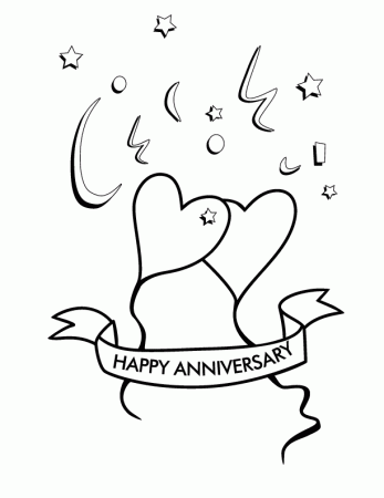 Anniversary card Colouring Pages