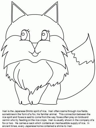 Kitsune4 Japan Coloring Pages & Coloring Book