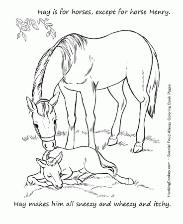 Hay Allergy Coloring Page | Learn and Teach kids about food 