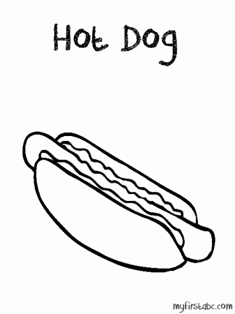 Hotdog Coloring Page - My First ABC