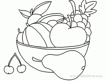 Fruit Coloring Pages Free Printable Fruits And Food Coloring Book 