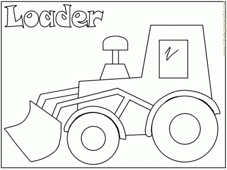 Free Heavy Construction Equipment Wheel Loader Coloring Page 