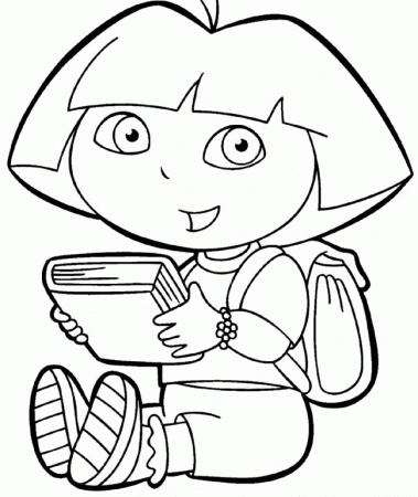 Dora Was Holding A Book Coloring For Kids |Dora coloring pages 