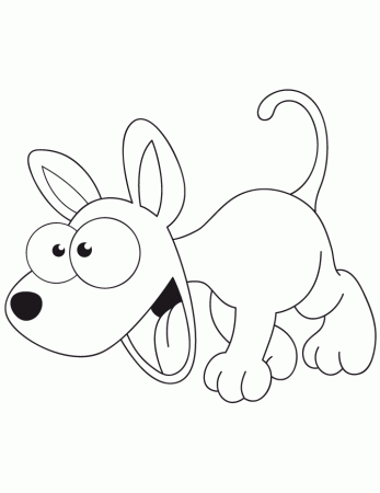 Cute Cartoon Dog Coloring Page | Free Printable Coloring Pages