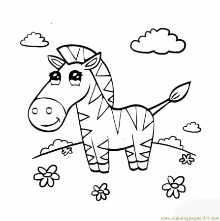 Coloring Pages Cute zebra (Mammals > Zebra) - free printable 