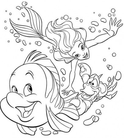 Fargelegge tegninger av Disney prinsesser. Ariel Askepott