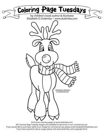 dulemba: Coloring Page Tuesday - Rudolph!