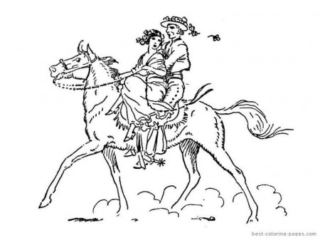 RIDING A HORSE Colouring Pages (page 2)