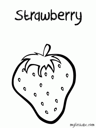 Strawberry Coloring Page - My First ABC