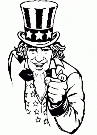 Uncle Sam In Fourth Of July Coloring Pages - Fourth Of July 