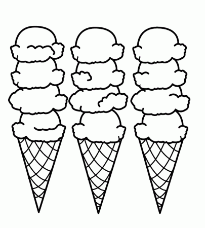 Big Ice Cream Cones Coloring Pages | Coloring