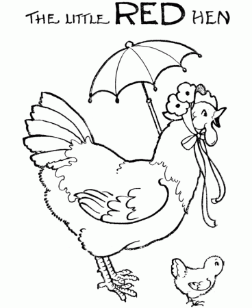 Red Hen With Umbrella Coloring Pages Free : New Coloring Pages